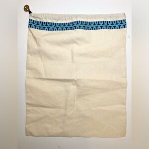 Tory Burch Logo Drawstring Canvas Dust Bag for Shoes Belt Handbags